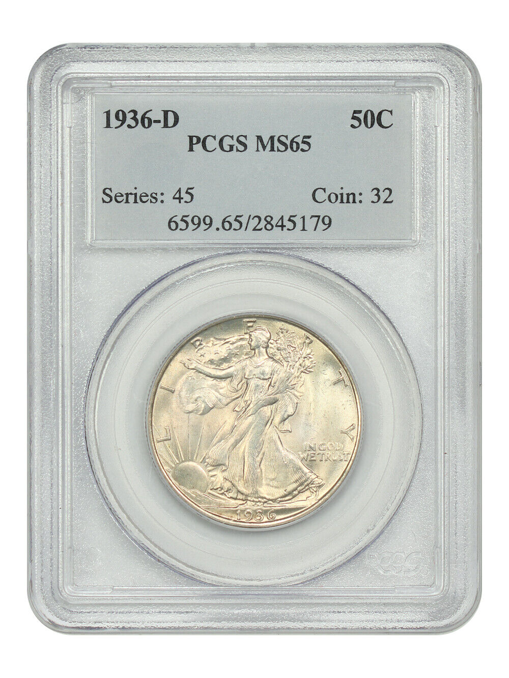 1936-D 50C PCGS MS65 - Walking Liberty Half Dollar