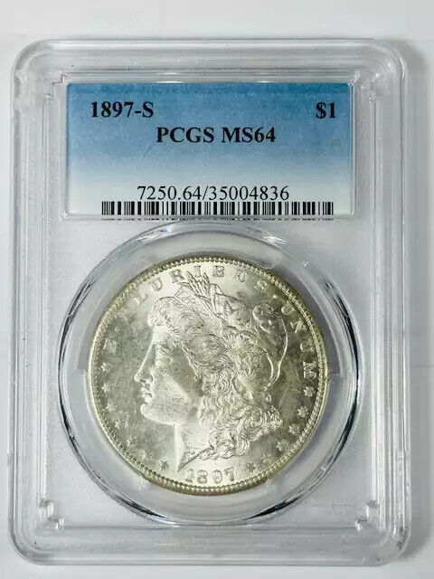 1897 S Morgan Silver Dollar PCGS MS-64