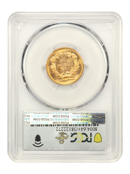 1882 $3 PCGS MS64+ ex: D.L. Hansen