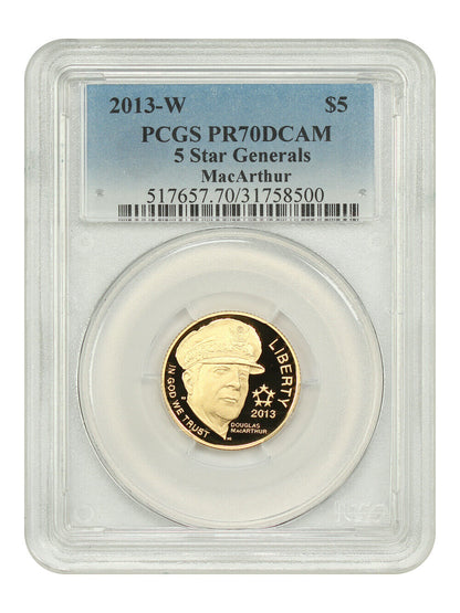 2013-W $5 5 Star Generals PCGS PR70DCAM (MacArthur)