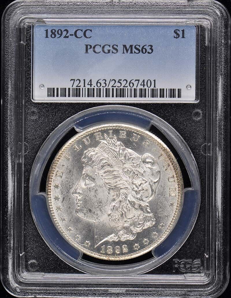 1892-CC $1 Morgan Dollar PCGS MS63