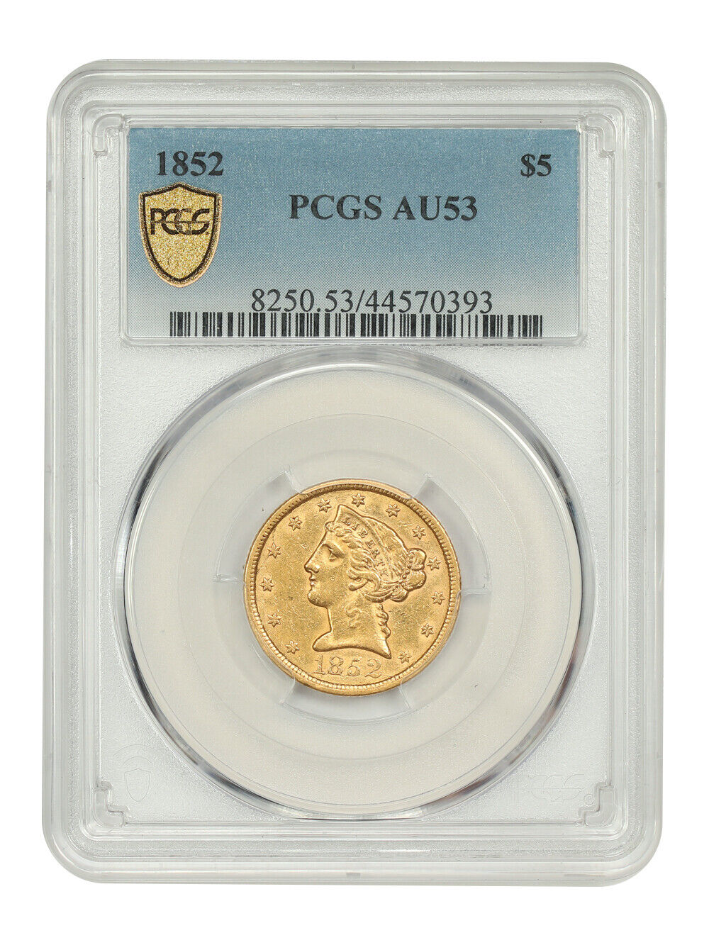 1852 $5 PCGS AU53 - Liberty Head $5