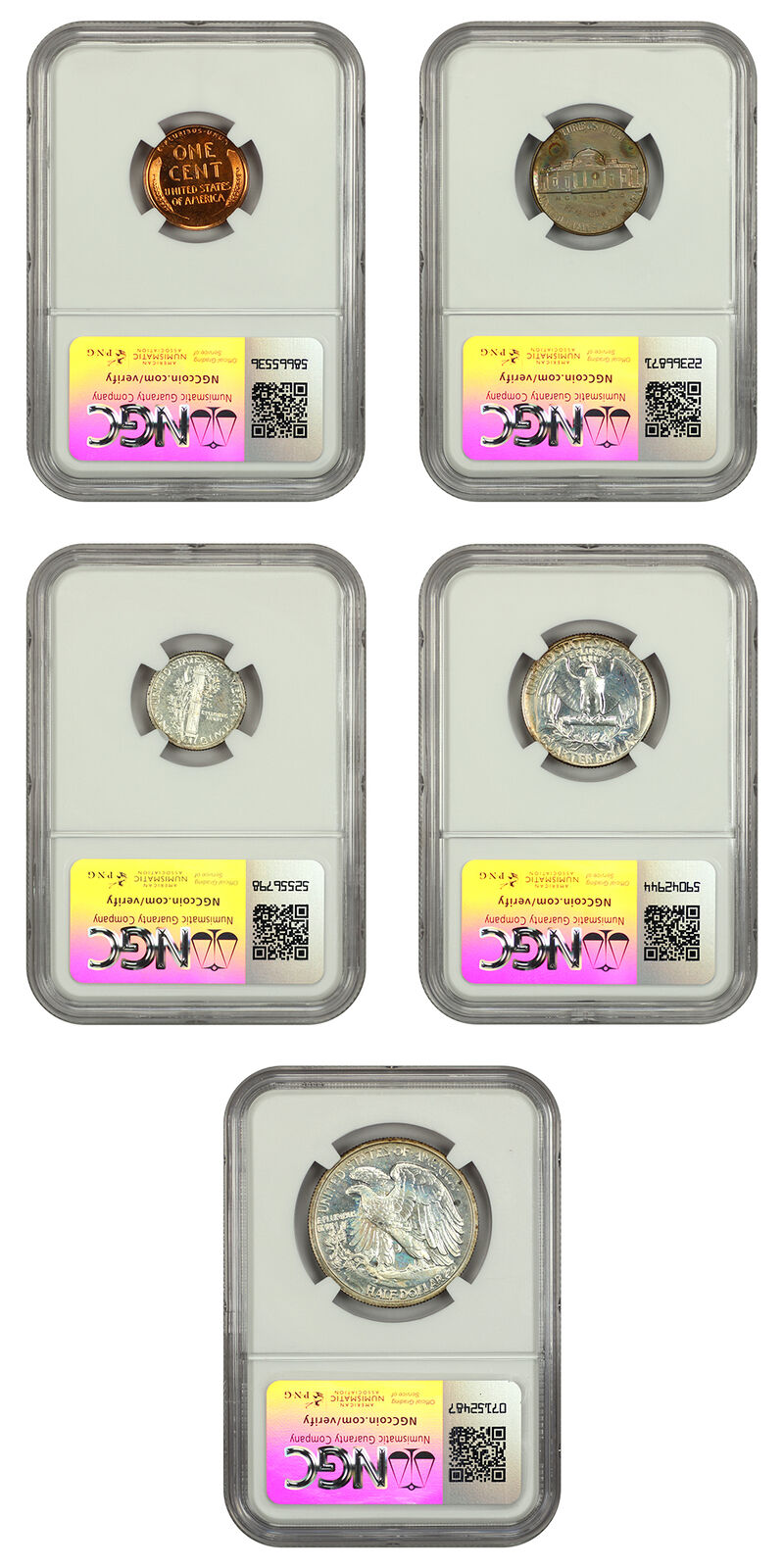 1940 1C-50C Proof Set NGC PR65-67 (5 Coins) - Proof Sets