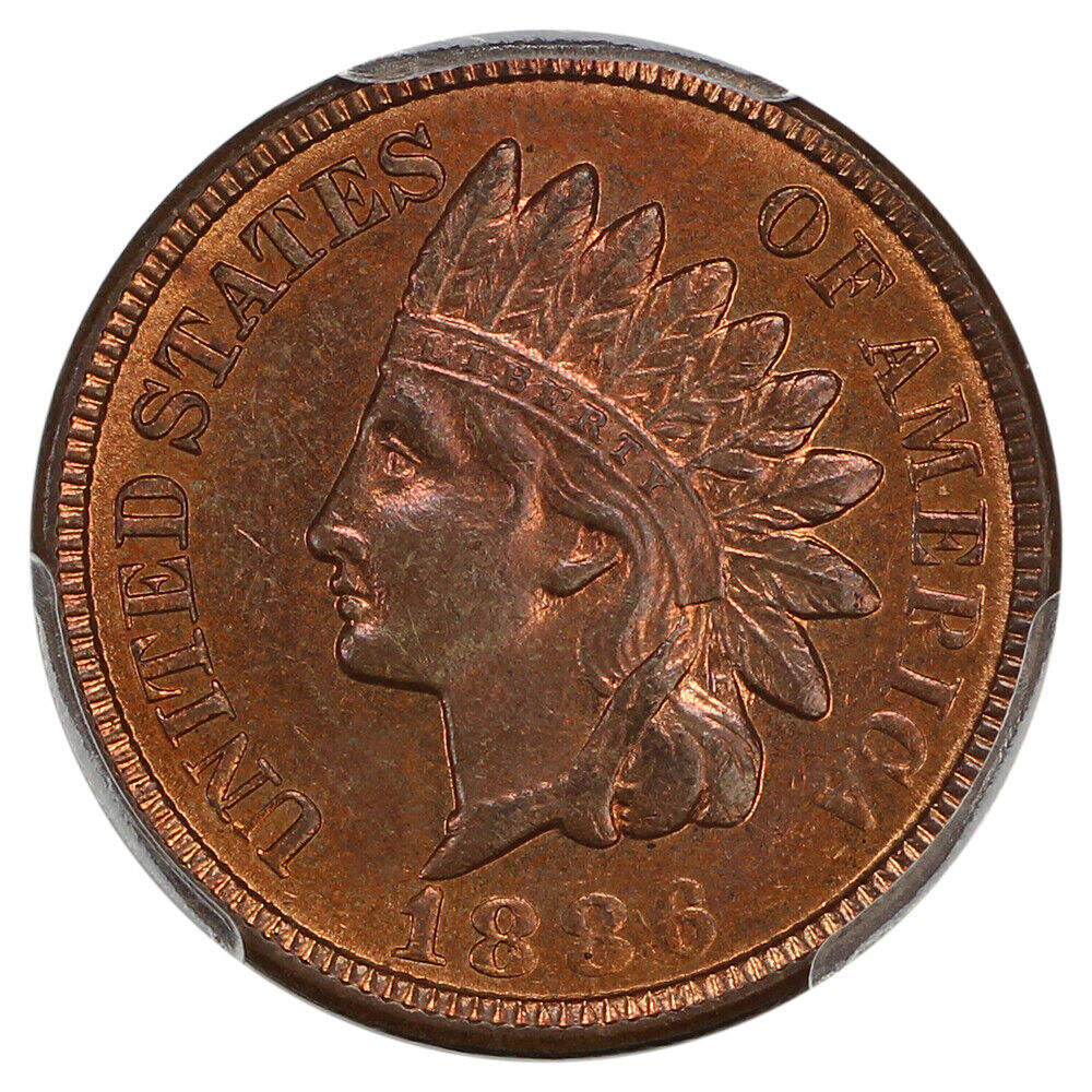 1886 1C PCGS MS64RB (Variety 2) - Indian Cent