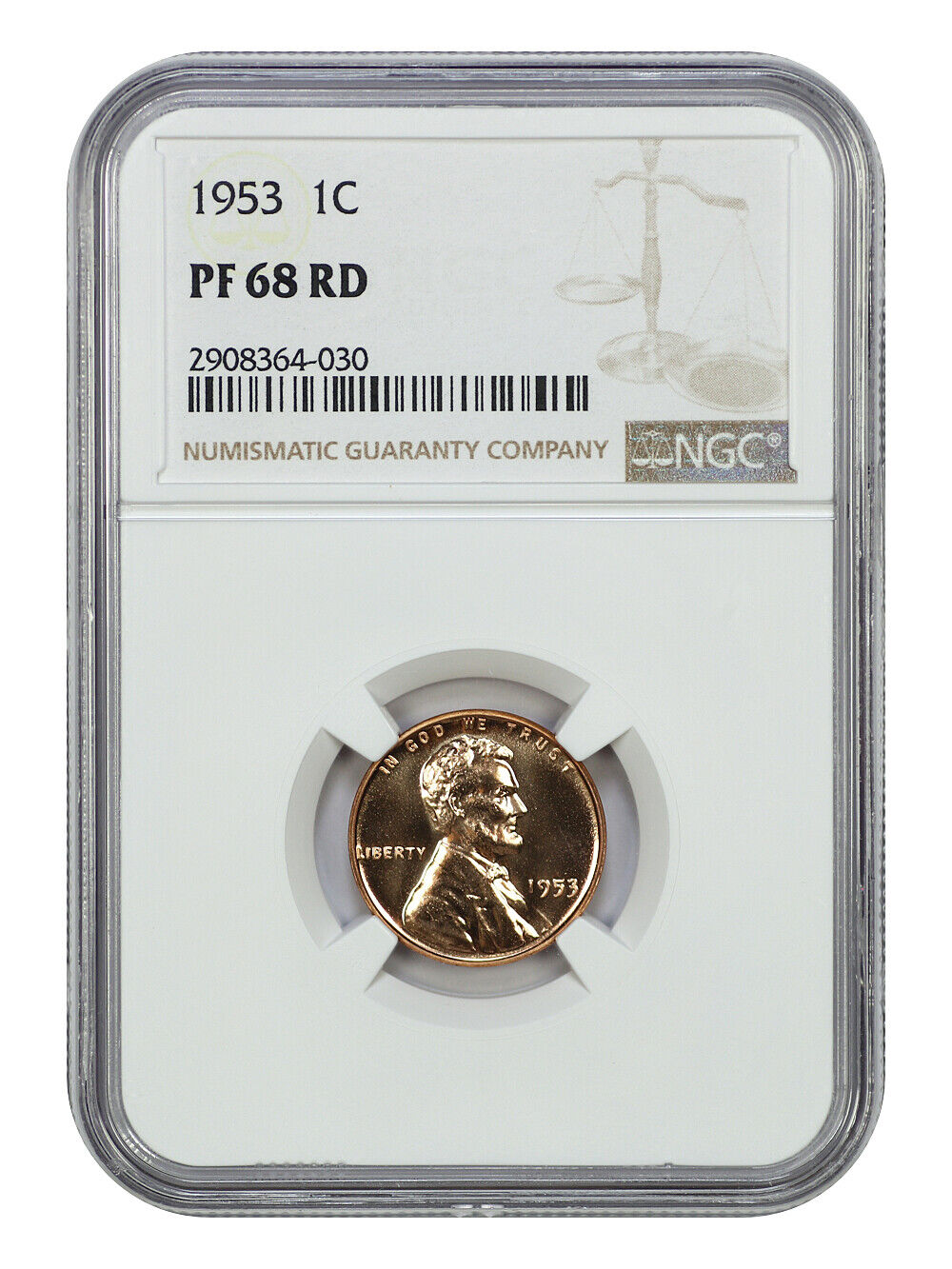 1953 1C NGC PR68RD - Lincoln Cent (Wheat Reverse) - Lovely Red Proof