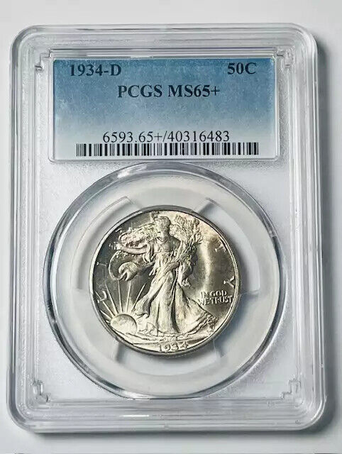 1934 D Walking Liberty Half Dollar PCGS MS-65+ Plus