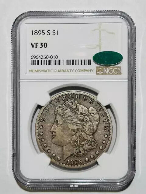 1895 S Morgan Silver Dollar NGC VF-30 CAC LOW CAC POPULATION!