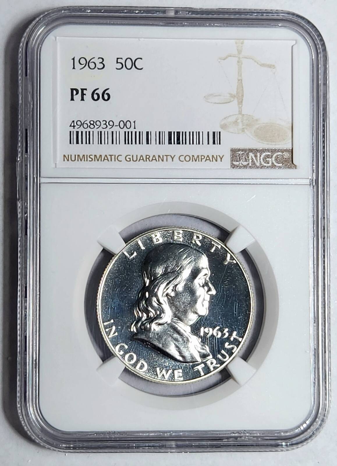 1963 P Franklin Half Dollar NGC PF-66