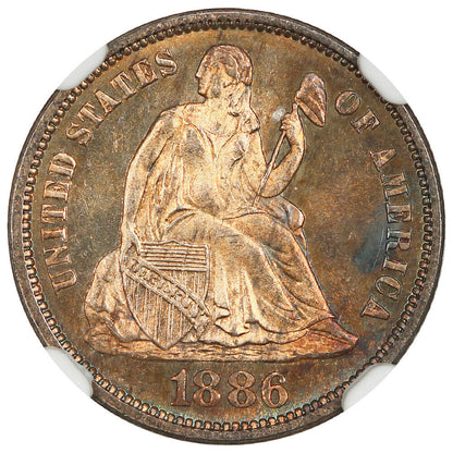 1886 10C NGC MS66