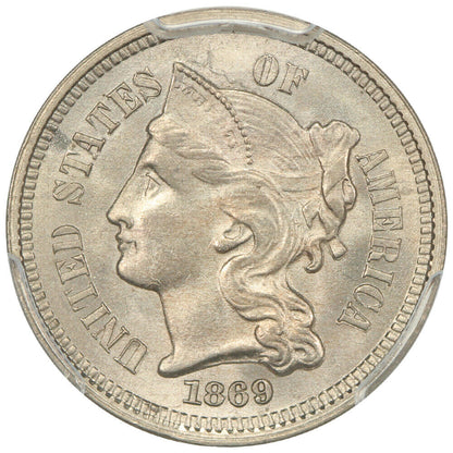 1869 3CN PCGS MS66