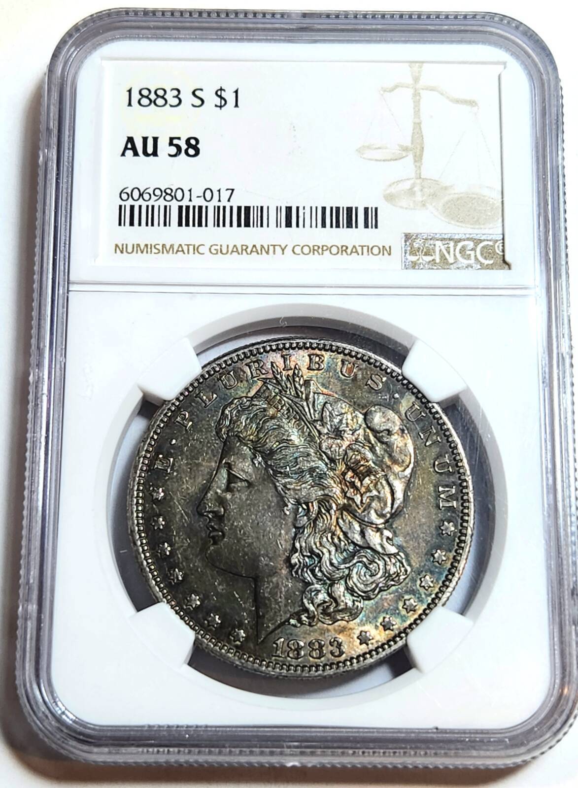 1883 S Morgan Silver Dollar NGC AU-58 - LOTS OF LUSTER +