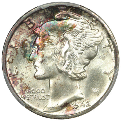 1942-D 10C PCGS MS68FB - Mercury Dime