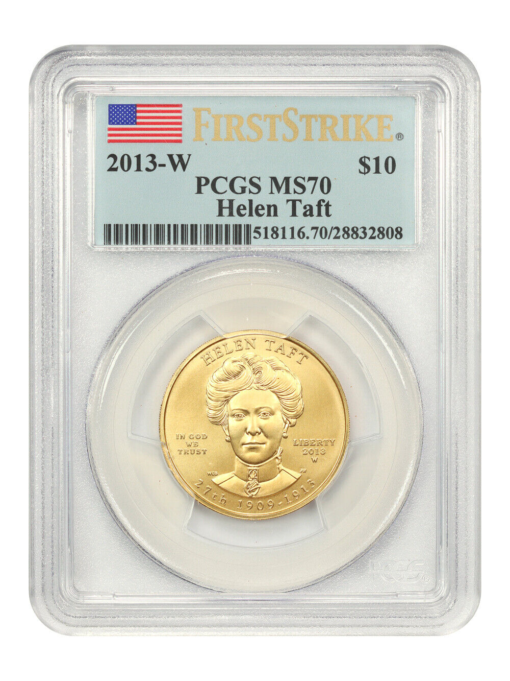 2013-W Helen Taft $10 PCGS MS70 (First Strike)