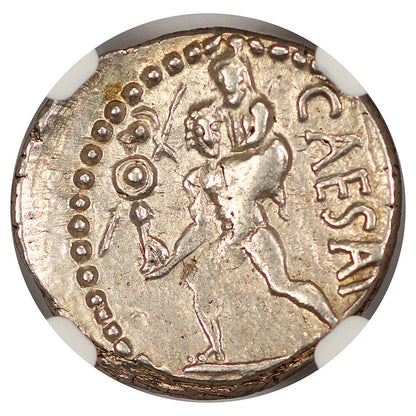 Ancient Roman: Julius Caesar (c.48-46 BC) AR Denarius NGC Choice XF