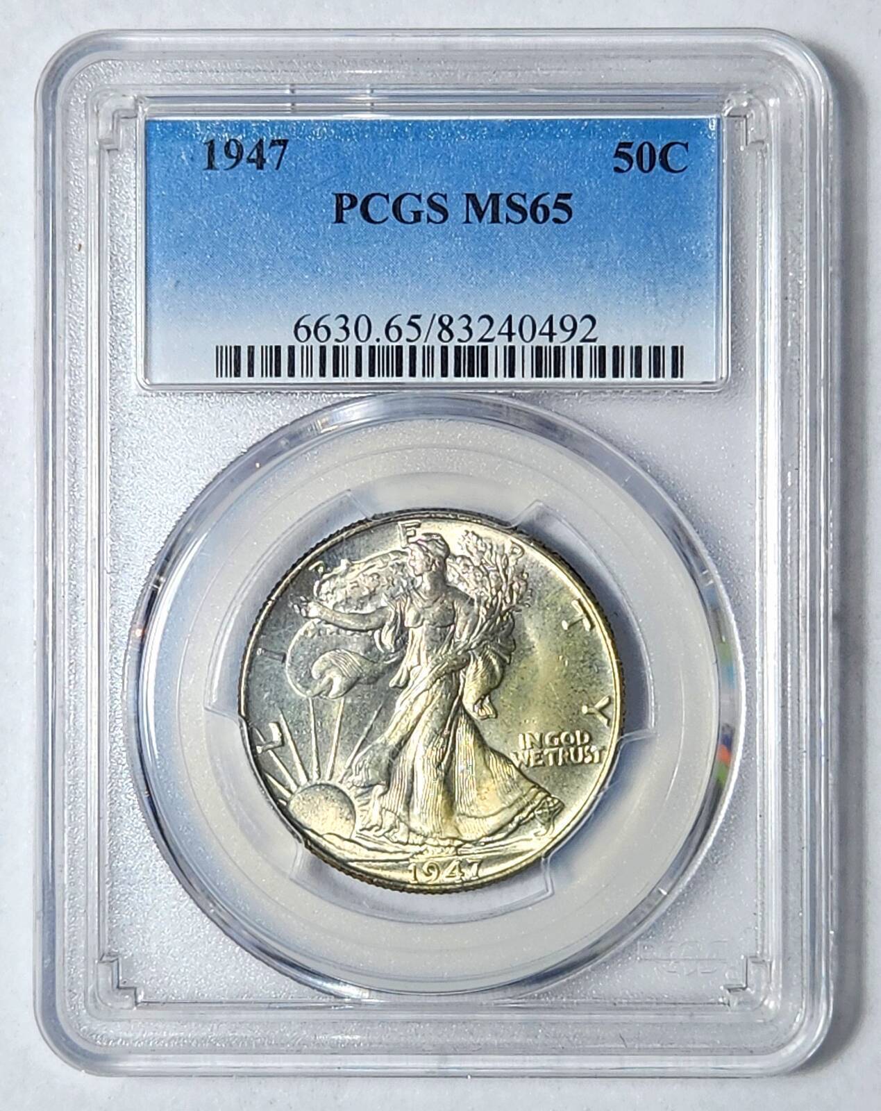 1947 P Walking Liberty Half Dollar PCGS MS-65