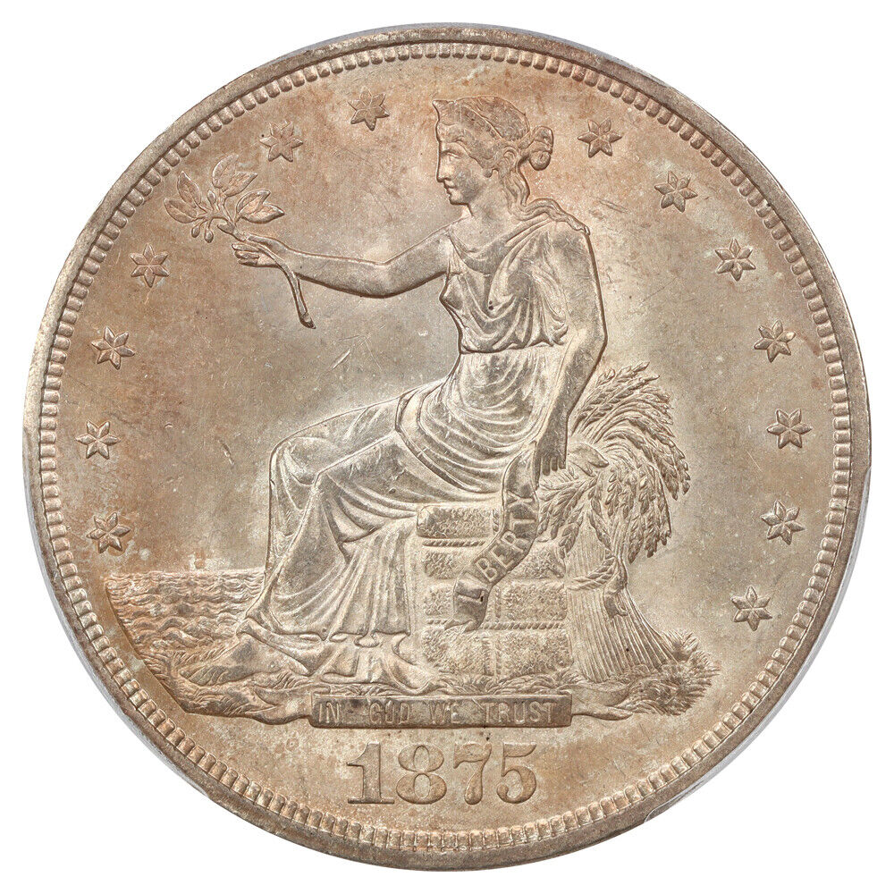 1875 Trade $1 PCGS MS63 ex: D.L. Hansen