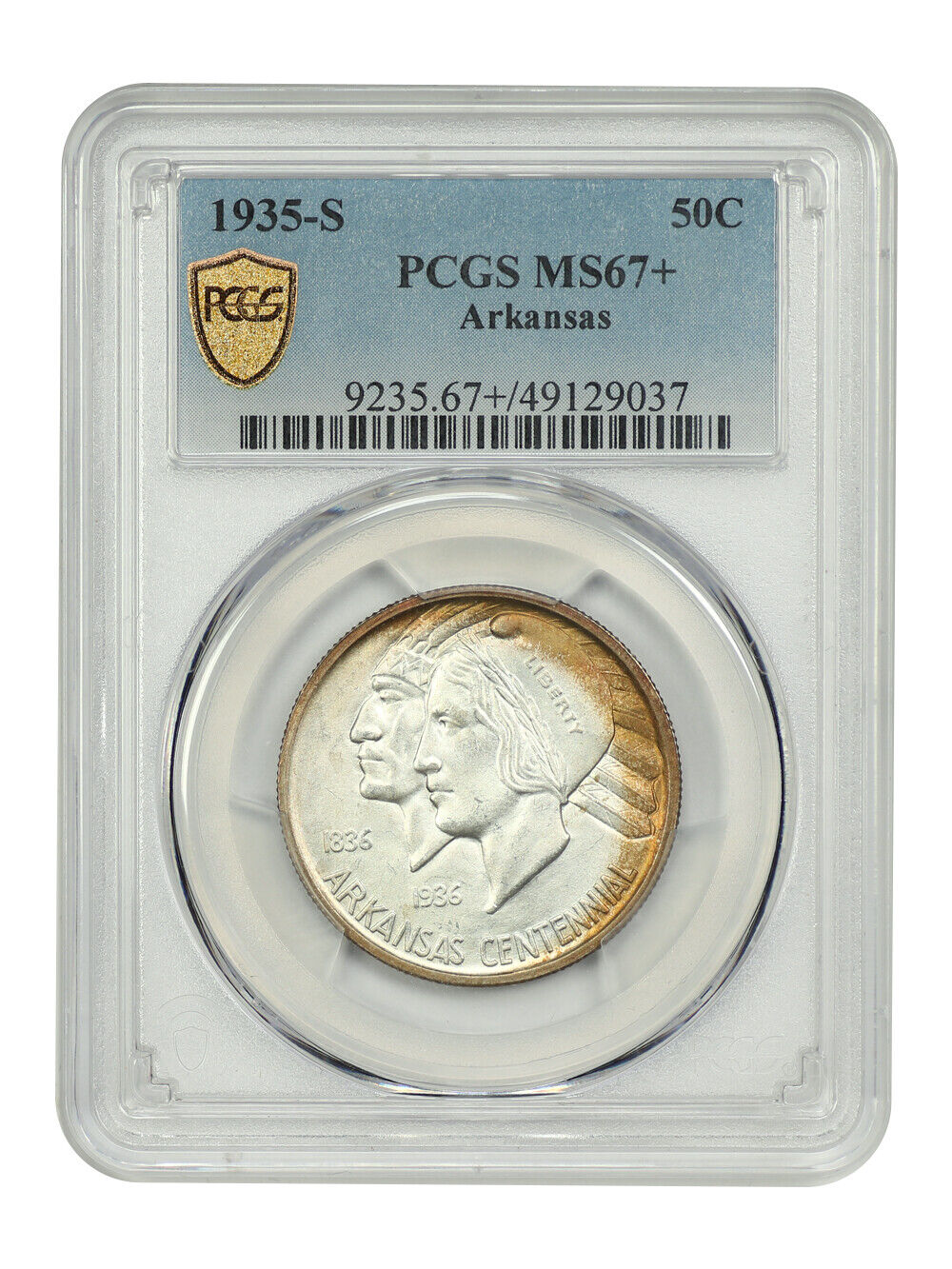 1935-S 50C Arkansas PCGS MS67+ - Classic Silver Commemorative