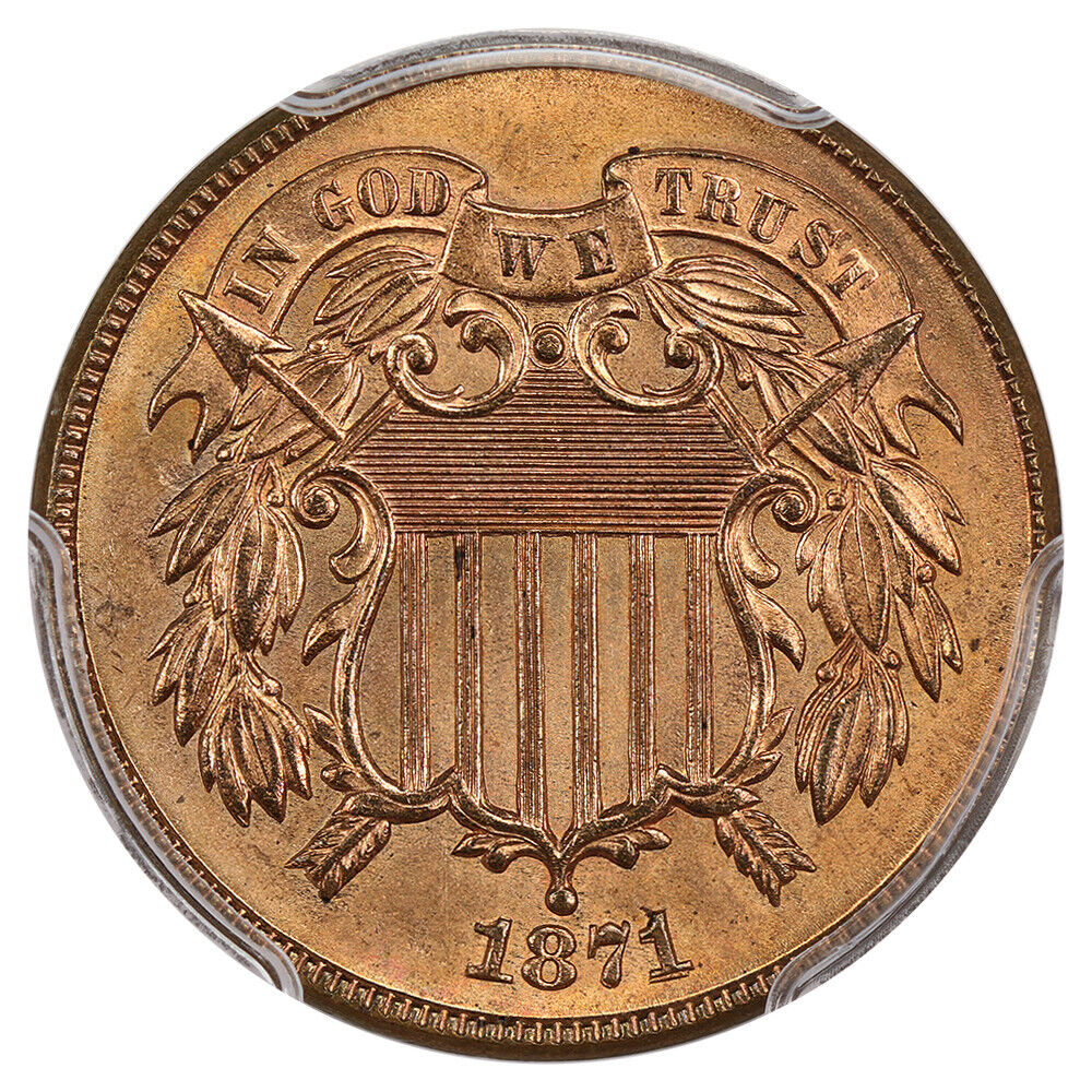 1871 2c PCGS MS66RD (RPD, FS-301) ex: D.L. Hansen