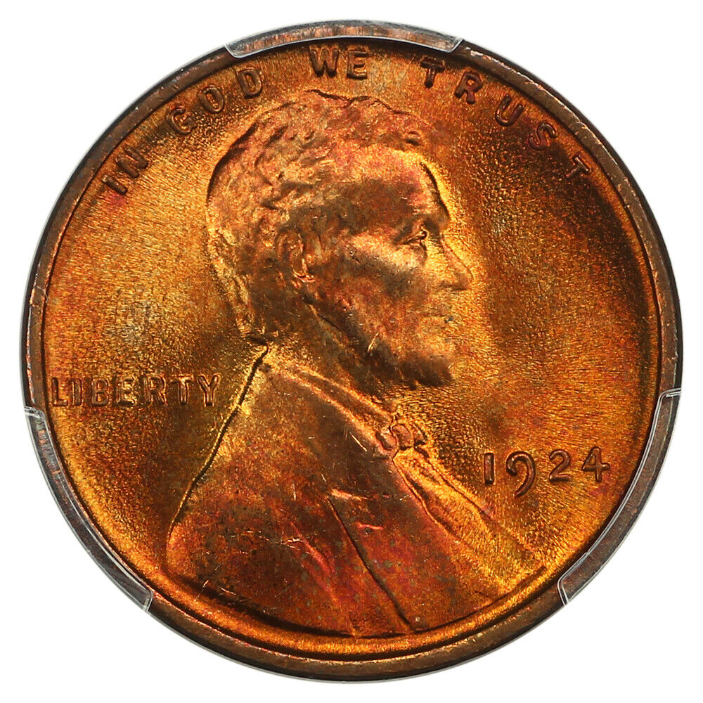 1924 1C PCGS/CAC MS66+RD - Lincoln Cent (Wheat Reverse)