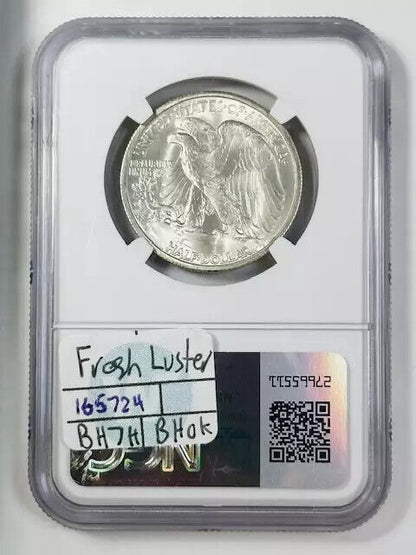 1946 S Walking Liberty Half Dollar NGC MS-67 Fresh Luster!