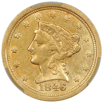 1846-O $2.50 CACG AU58 - Liberty Head $2.5