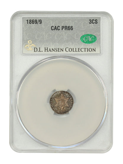 1869/9 3CS CACG PR66 ex: D.L. Hansen - Three Cent Silver