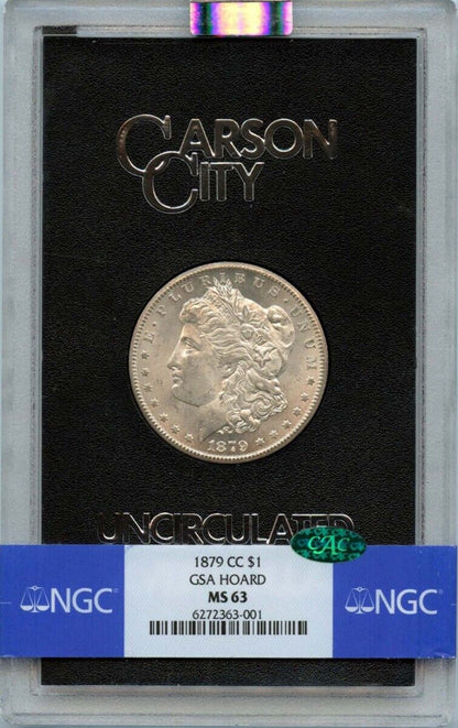 1879-CC Morgan Dollar GSA HOARD S$1 NGC MS63 (CAC)