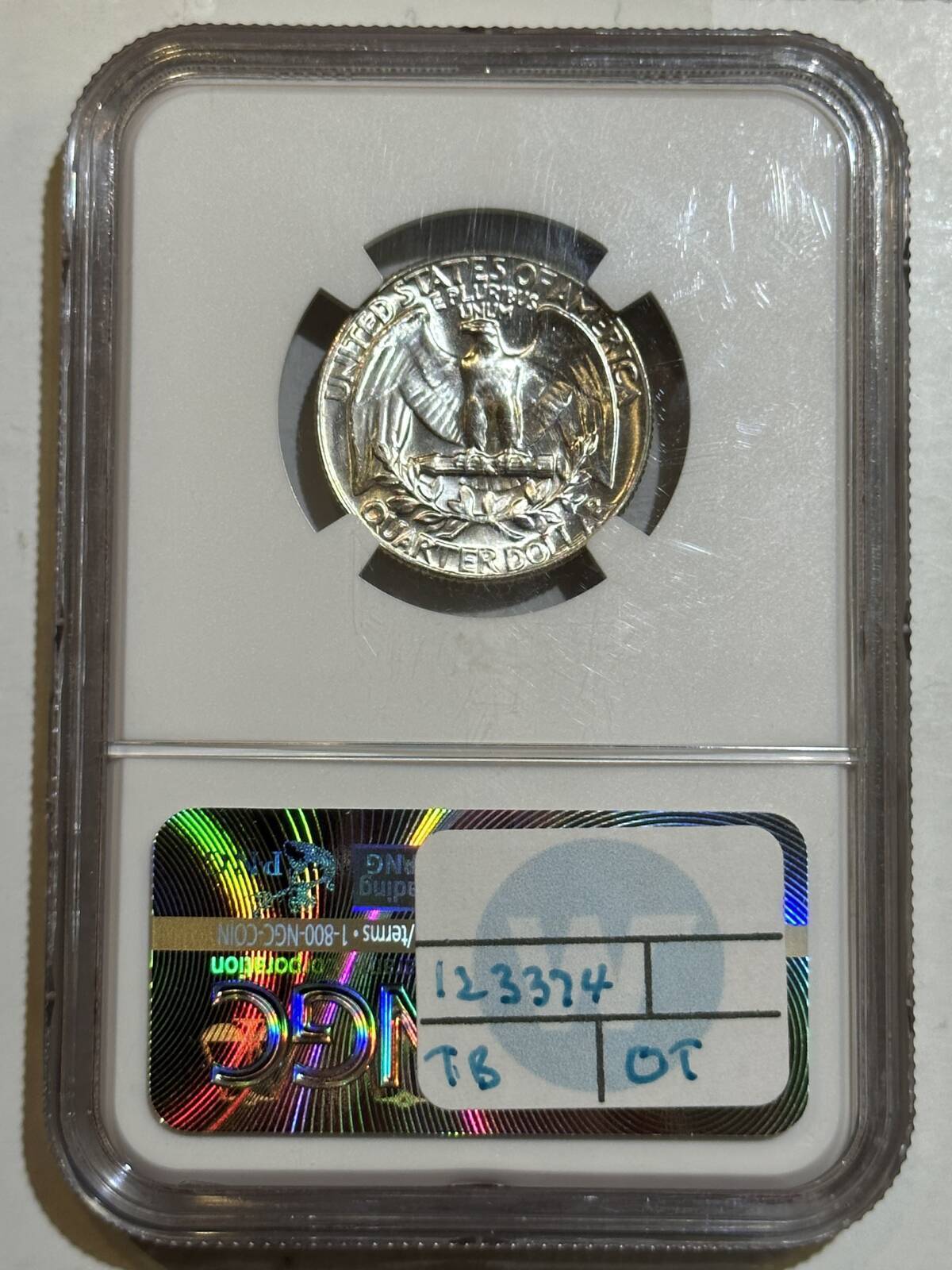 1960 P Washington Quarter NGC MS-66 TYPE B PROOF REVERSE DIES