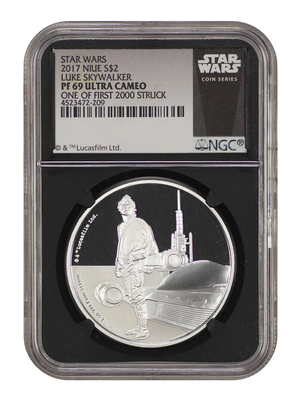 Niue: 2017 Star Wars Luke Skywalker $2 NGC Proof 69 UCAM (First 2000 Struck)