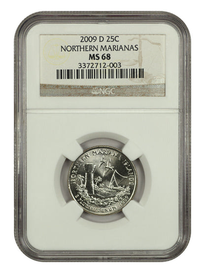 2009-D 25C Northern Mariana Islands NGC MS68 - Type 1, Clad