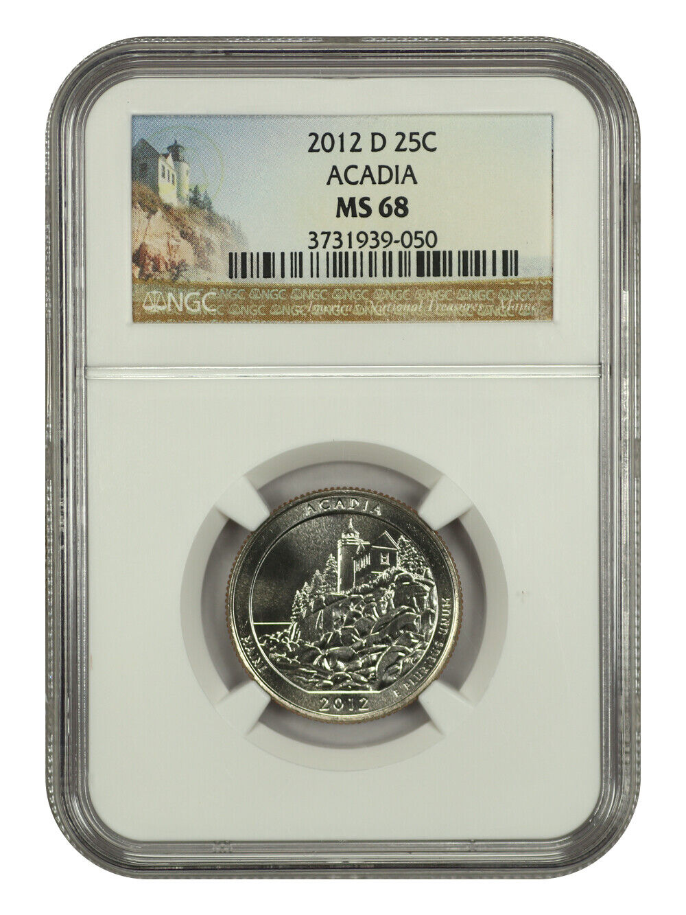 2012-D 25C Acadia NP NGC MS68 - Type 1 - Clad