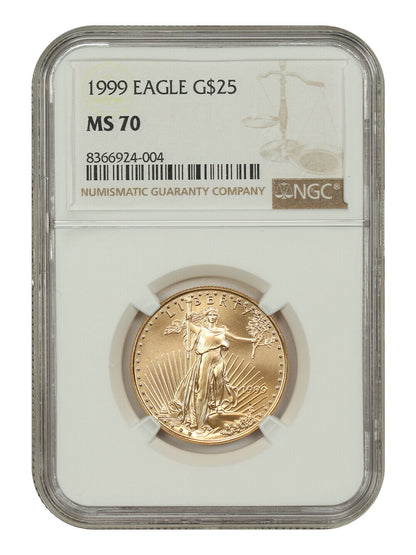 1999 $25 Gold Eagle NGC MS70 - $25 Gold Eagles