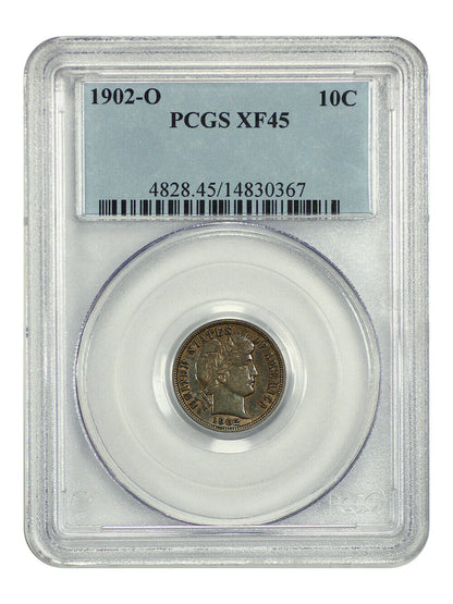 1902-O 10C PCGS XF45 - Barber Dime