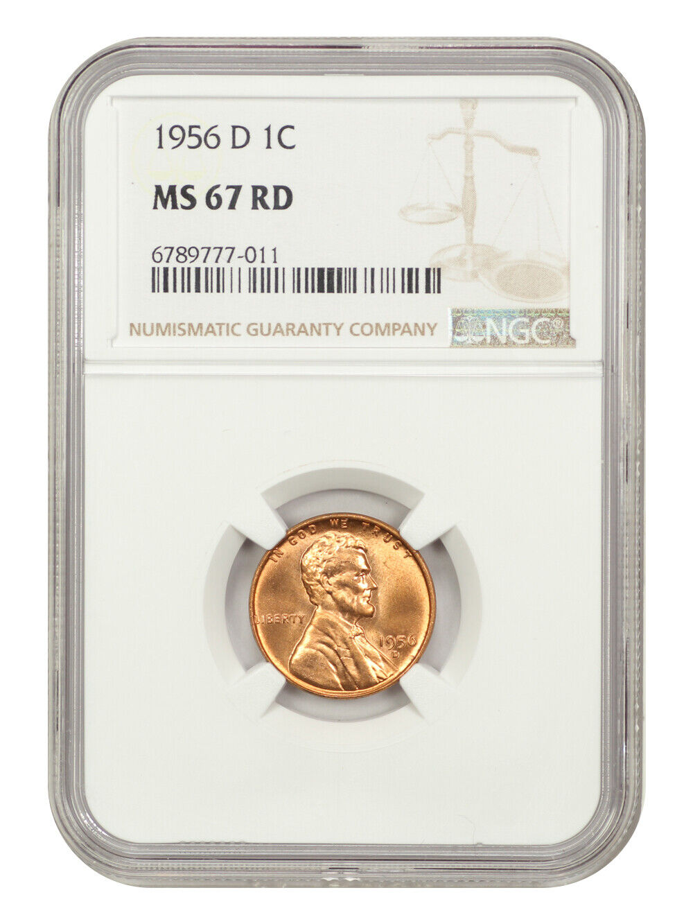 1956-D 1C NGC MS67RD