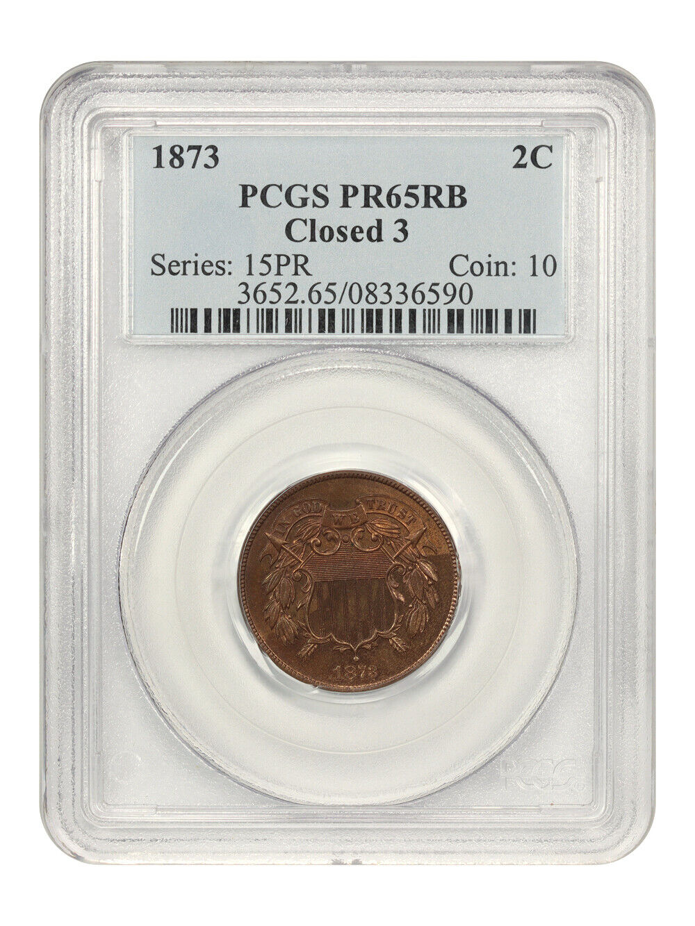 1873 2C PCGS PR65RB (Closed 3)