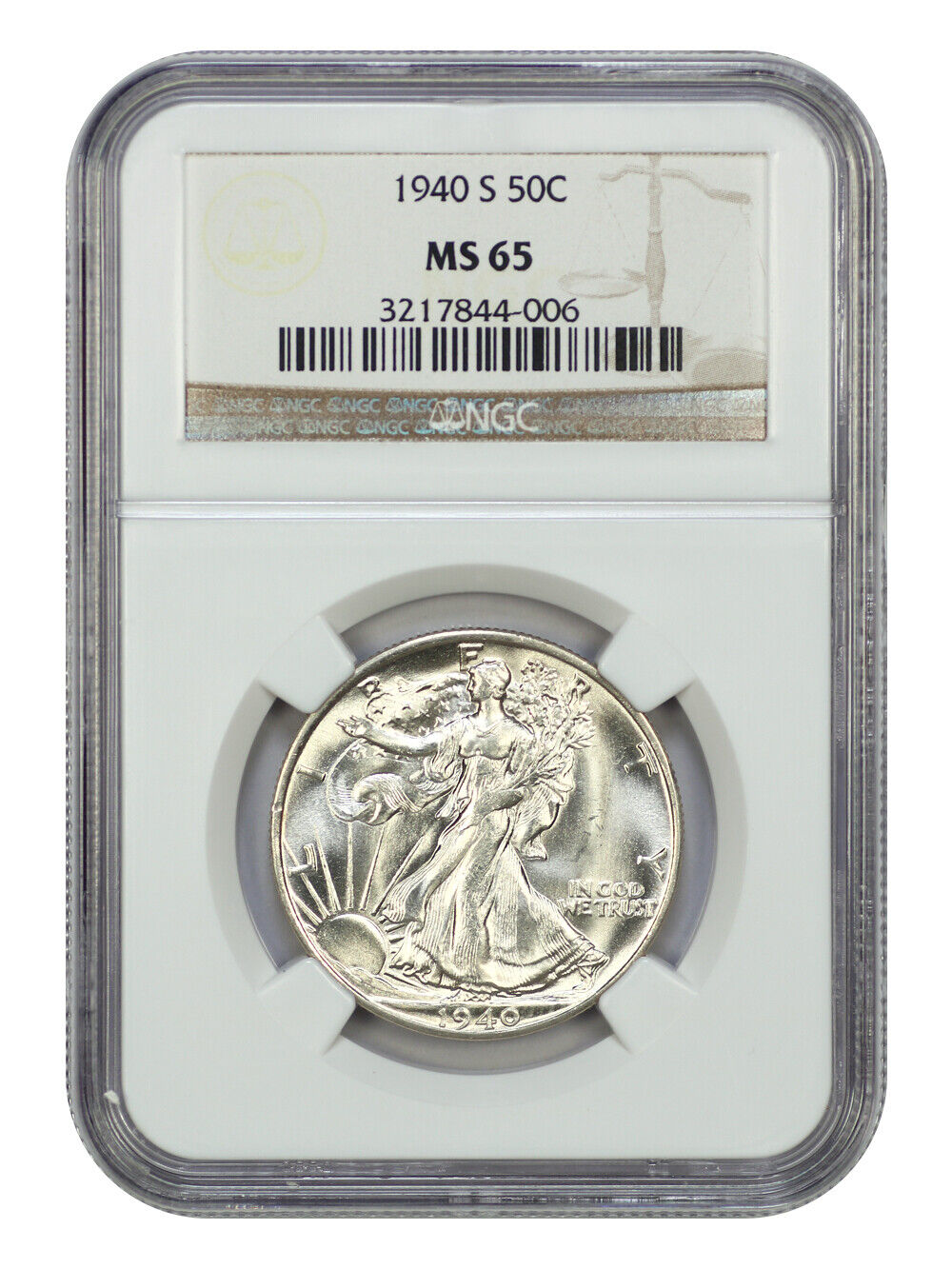 1940-S 50C NGC MS65 - Walking Liberty Half Dollar