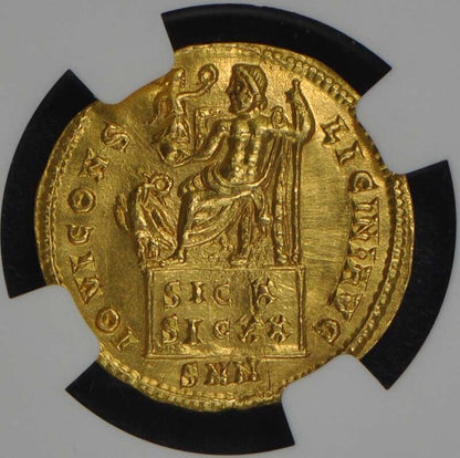 Licinius I, AD 308-324 ROMAN EMPIRE AV Aureus NGC AU50