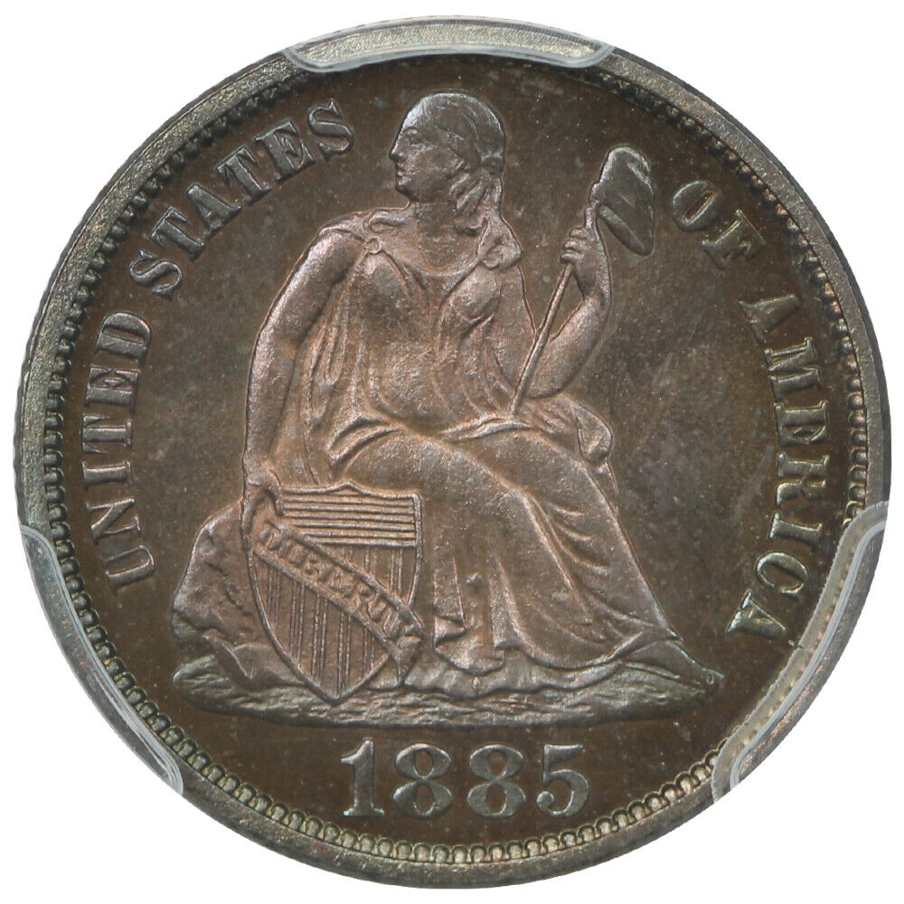 1885 10C PCGS/CAC PR67+ ex: D.L. Hansen - Liberty Seated Dime