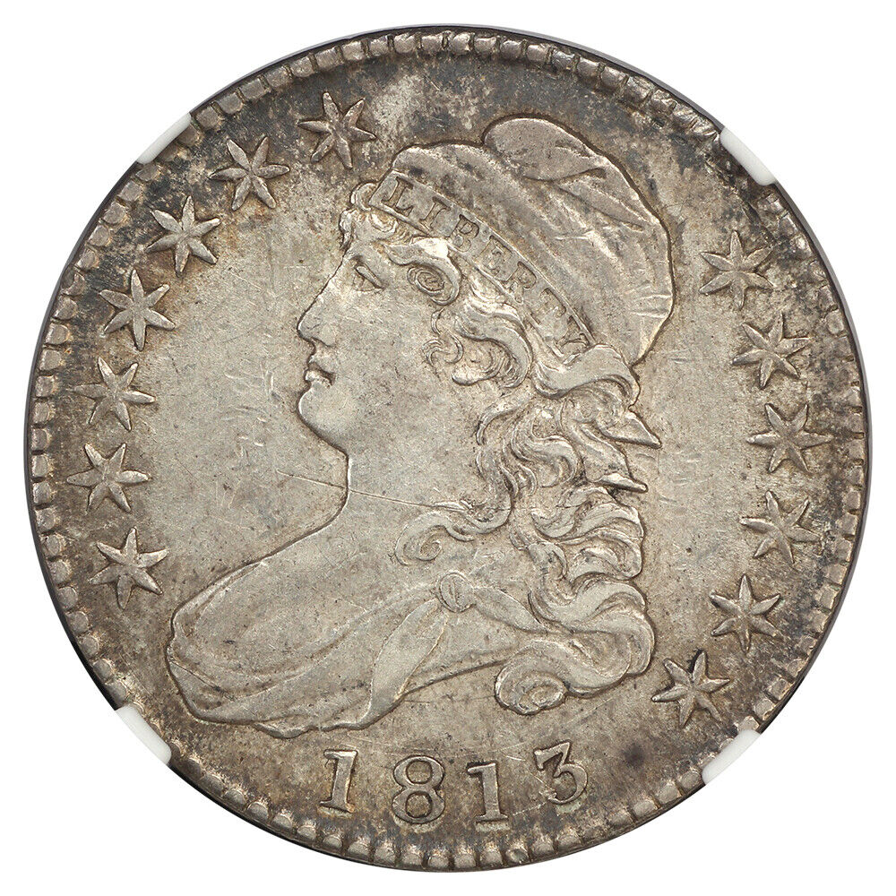 1813 50C NGC XF45 (50C/UNI) - Capped Bust Half Dollar - Fascinating Die Variety