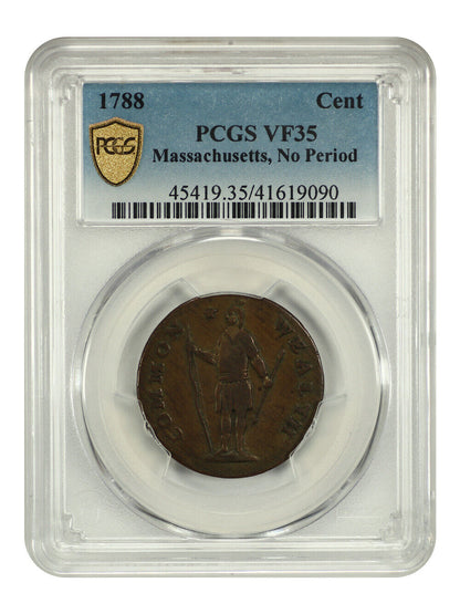 1788 Massachusetts Cent PCGS VF35 (No Period) - Colonials