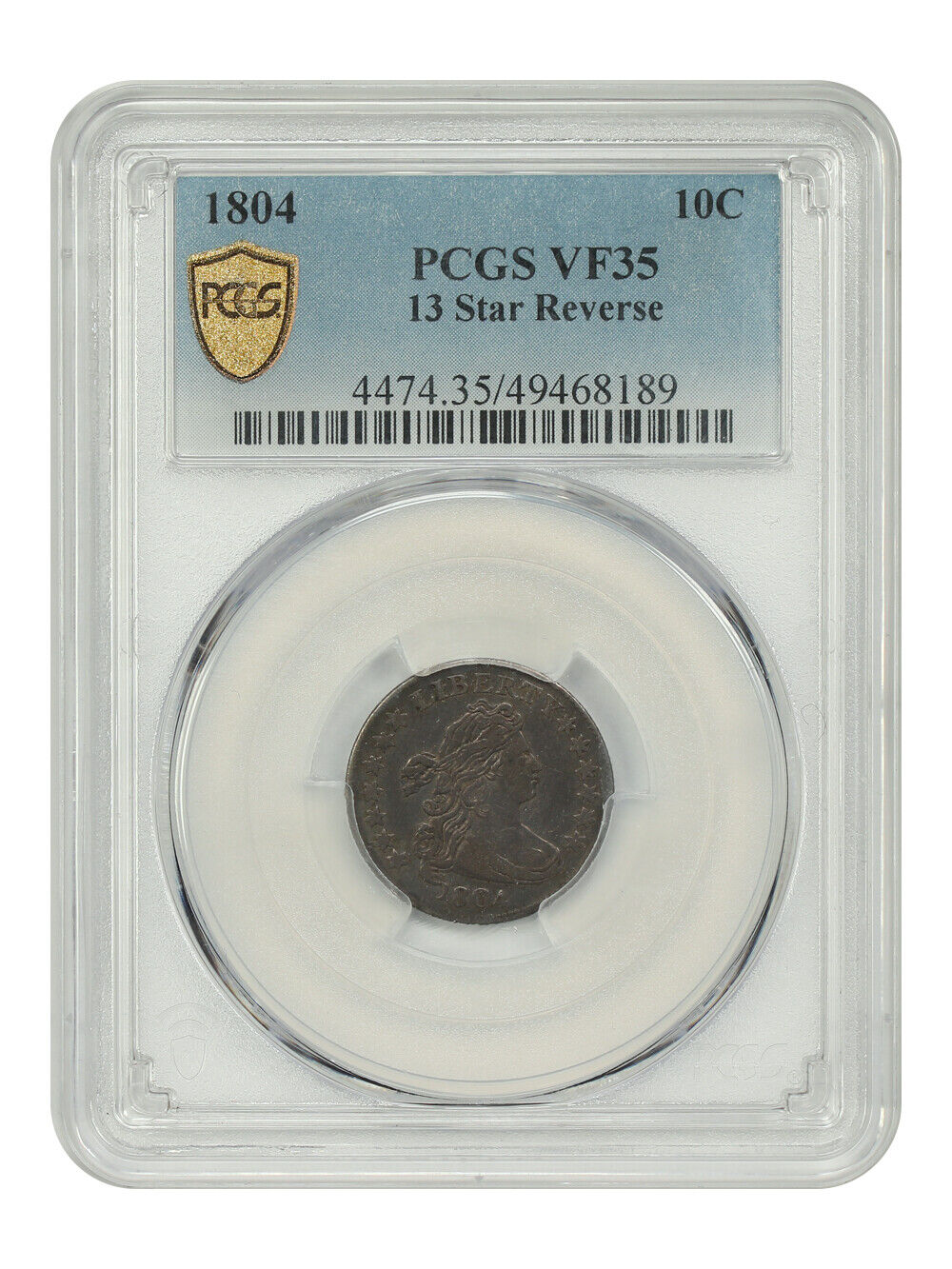 1804 10C PCGS VF35 (13 Star Reverse) - Draped Bust Dime - Famous Rarity