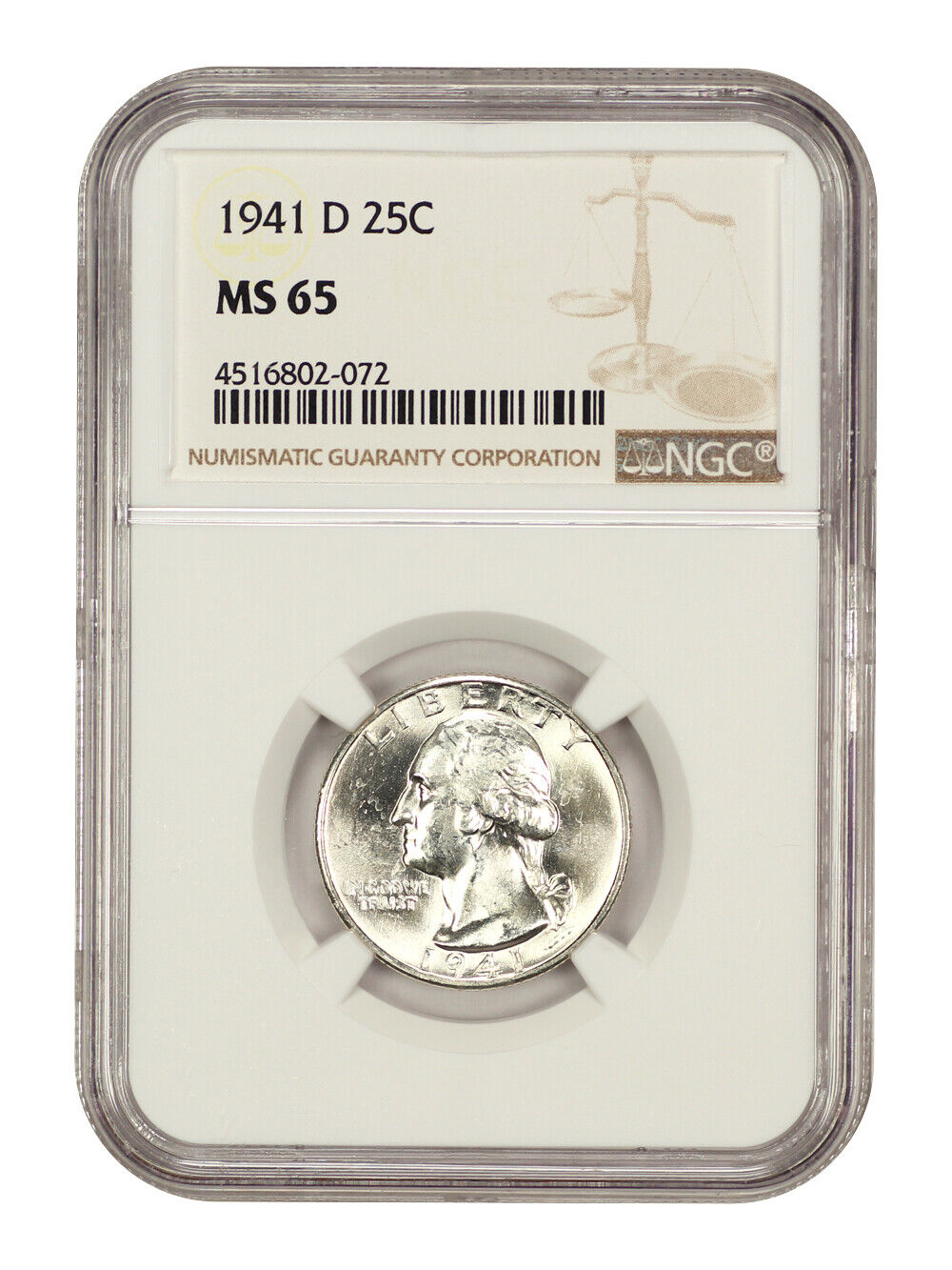 1941-D 25c NGC MS65