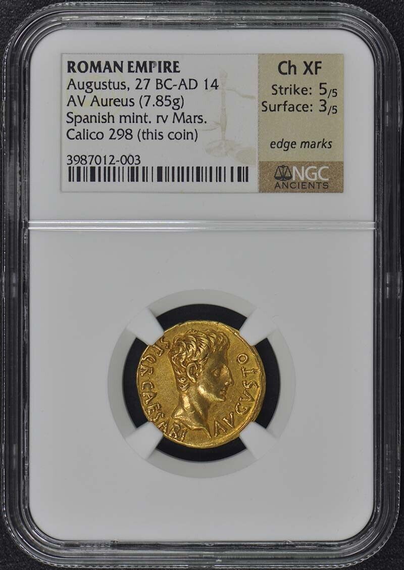 Augustus, 27 BC-AD 14 ROMAN EMPIRE AV Aureus NGC XF45