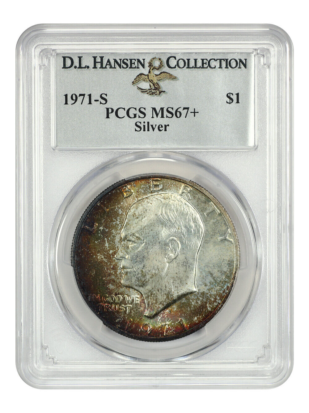 1971-S $1 PCGS MS67+ (Silver) ex: D.L. Hansen