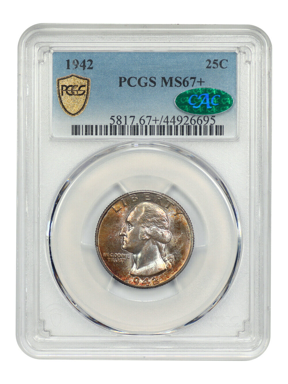 1942 25C PCGS/CAC MS67+