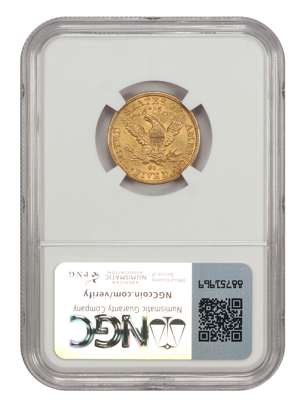 1891-CC $5 NGC MS62 - Liberty Head $5 - Popular Carson City Gold Eagle