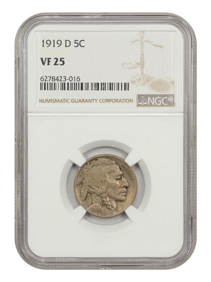 1919-D 5C NGC VF25