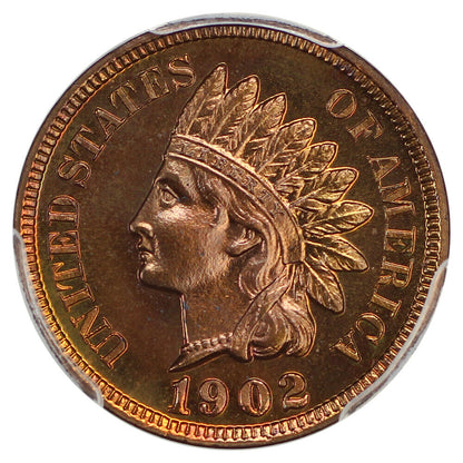 1902 1C PCGS/CAC PR67+RB ex: D.L. Hansen - Indian Cent