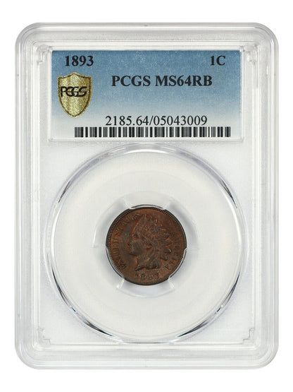 1893 1C PCGS MS64RB - Indian Cent