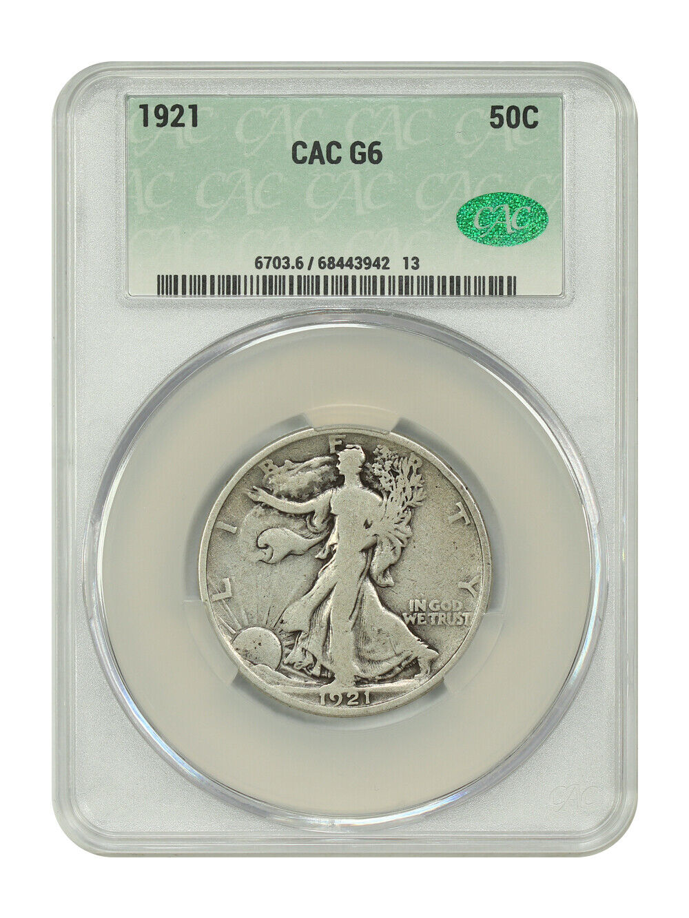 1921 50C CACG Good 06 - Walking Liberty Half Dollar - Key Date